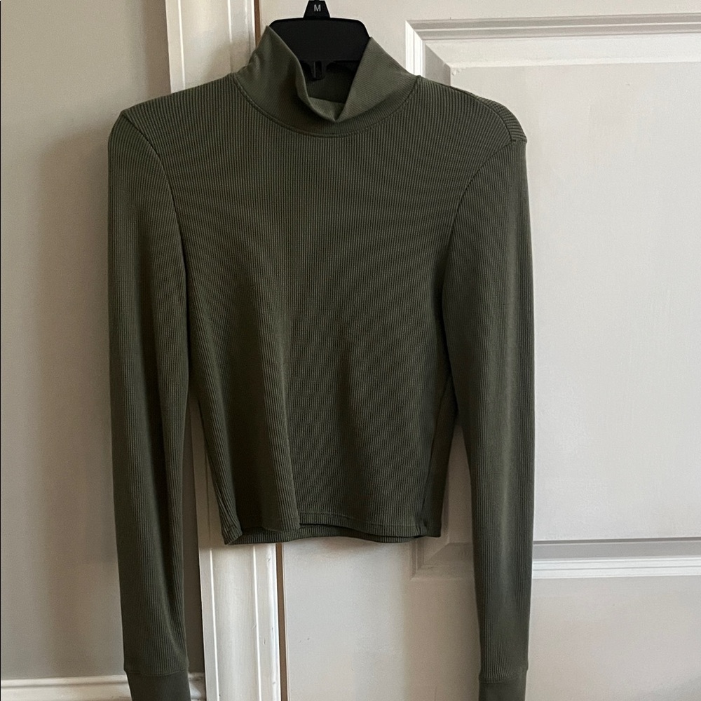 American Eagle Outfitters Fitted Green Turtleneck